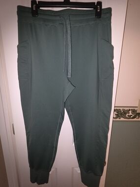 Fabletics Green Drawstring Track Joggers